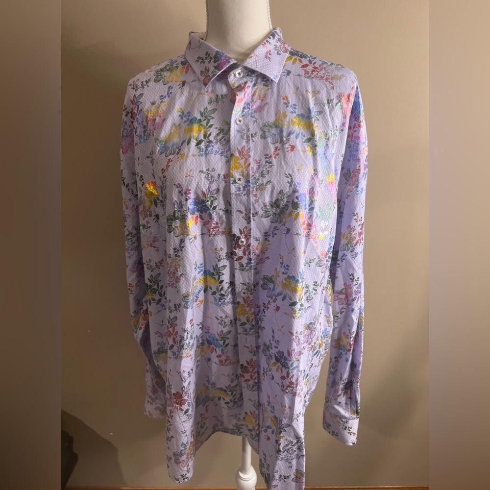 Mens eight X premium iridescent button down shirt size XL